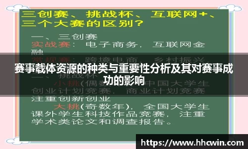赛事载体资源的种类与重要性分析及其对赛事成功的影响