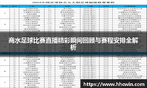 商水足球比赛直播精彩瞬间回顾与赛程安排全解析